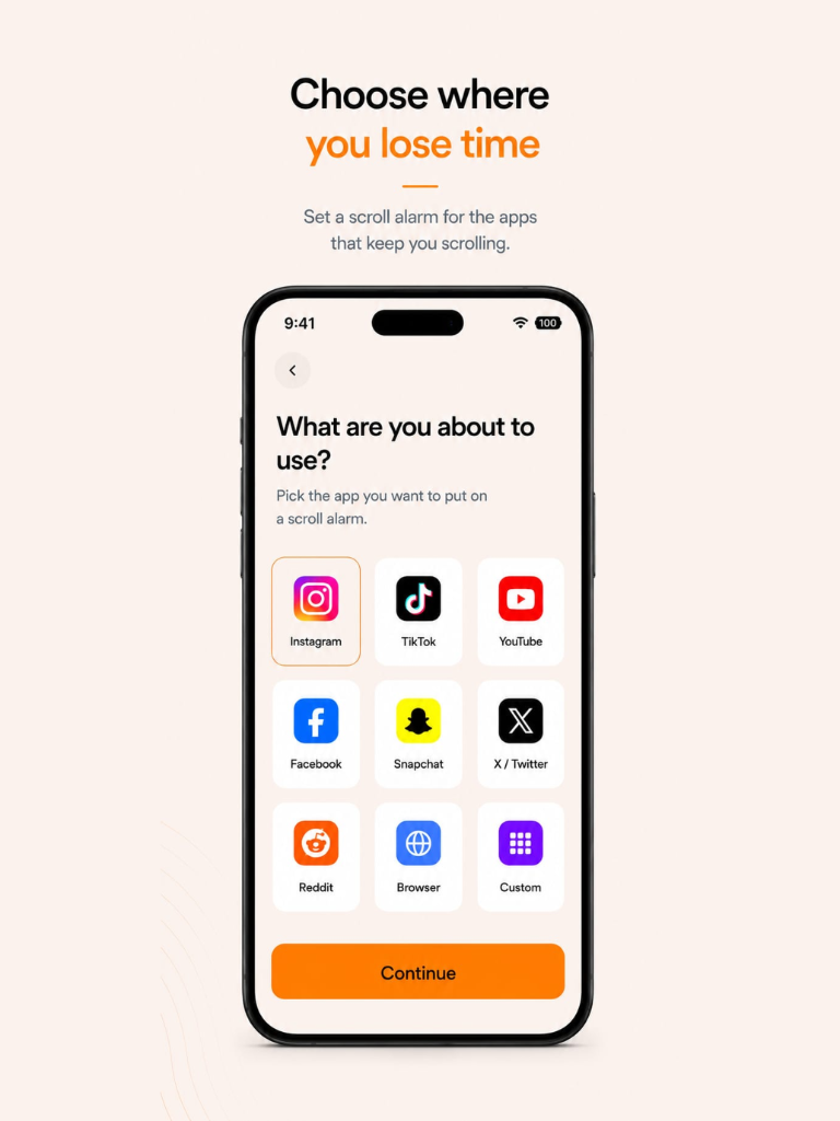 Choose where you lose time screen mockup